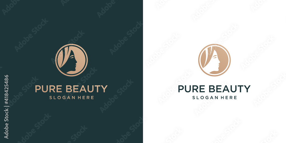 beautiful woman face logo design template beautiful woman face logo design template