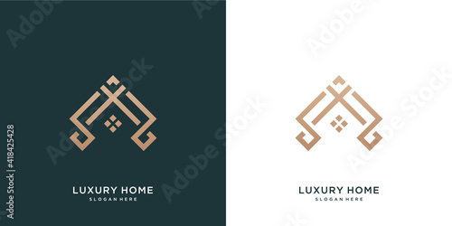 Minimalist elegant home design logo vector