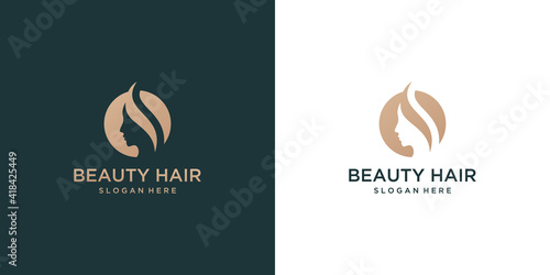 beautiful woman face logo design inspiration