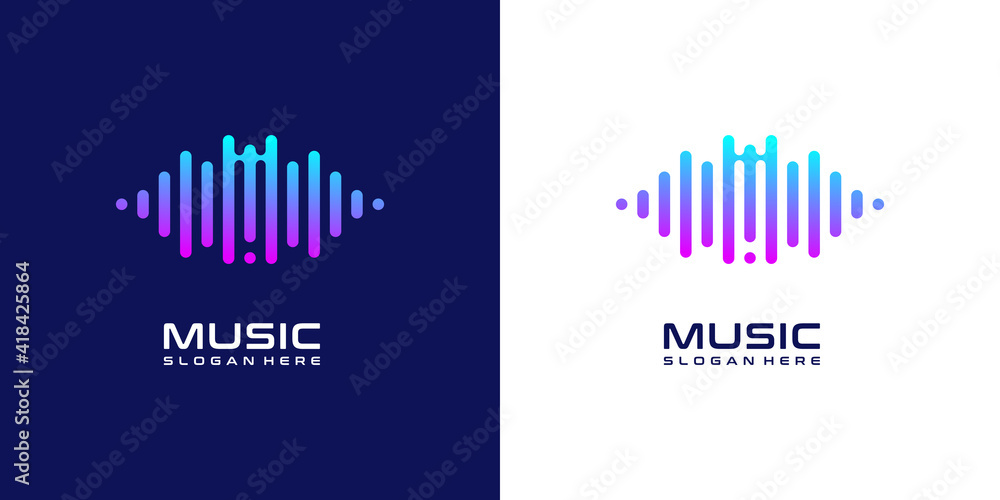 Music wave logo design inspiration Music wave logo design inspiration