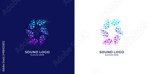 Letter C logo design with technology icon