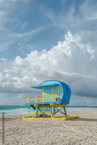 USA, Florida, Miami Beach. Colorful lifeguard station. © Danita Delimont