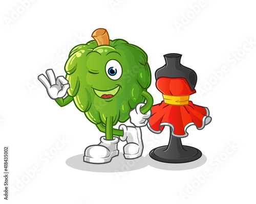 artichoke fashion designer vector. cartoon character