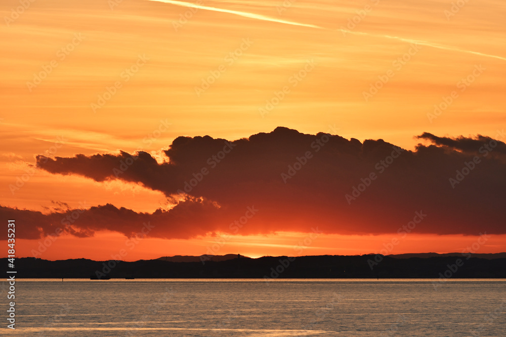 Naklejka premium 東京湾の夕日