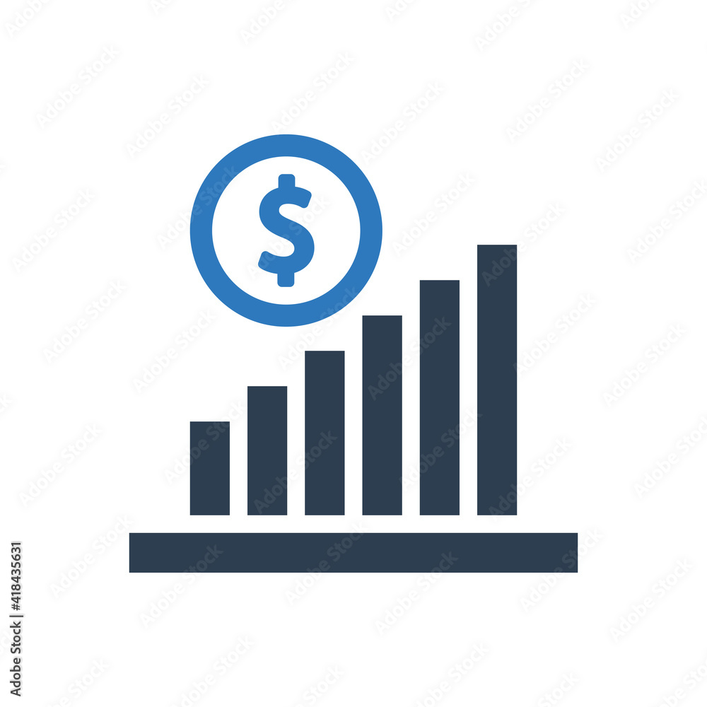 Income growth icon - Profit increase chart Income growth icon - Profit increase chart