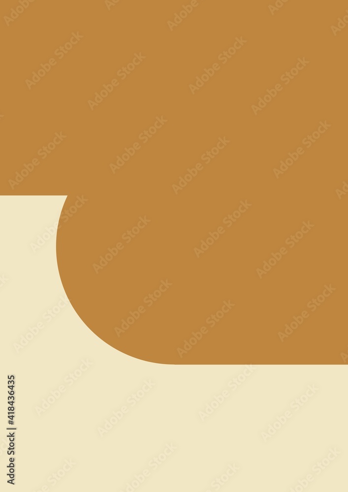 Brown and cream background with copy space and curved line Brown and cream background with copy space and curved line