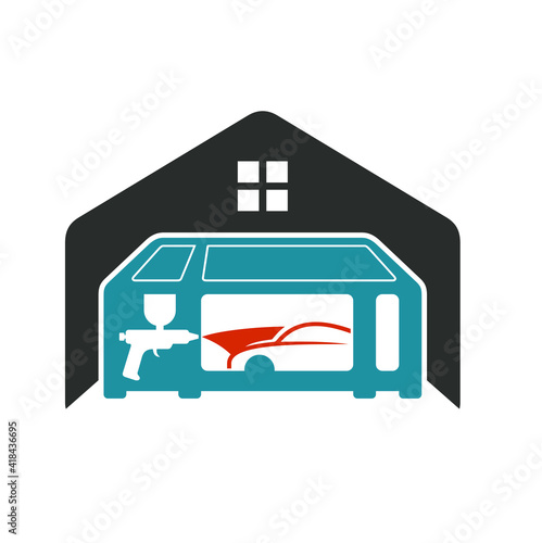 illustration of inflatable paint booths for hobbyist car enthusiast that is willing to paint his car but does not have the equipment for it and the body shop industry.
