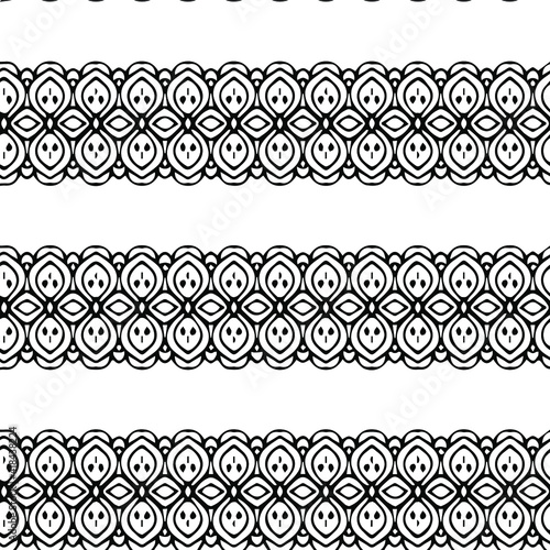 Geometric vector pattern with triangular elements. Seamless abstract ornament for wallpapers and backgrounds. Black and white patterns..