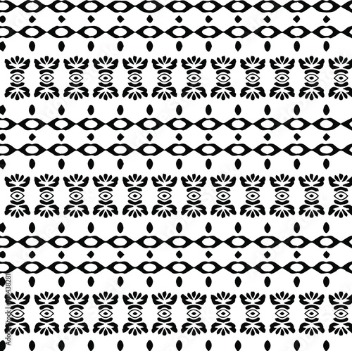 Geometric vector pattern with triangular elements. Seamless abstract ornament for wallpapers and backgrounds. Black and white patterns..