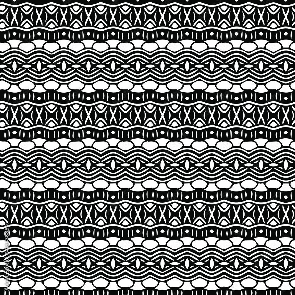 Geometric vector pattern with triangular elements. Seamless abstract ornament for wallpapers and backgrounds. Black and white patterns.. Geometric vector pattern with triangular elements. Seamless abstract ornament for wallpapers and backgrounds. Black and white patterns..