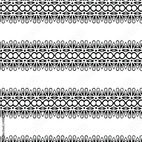 Geometric vector pattern with triangular elements. Seamless abstract ornament for wallpapers and backgrounds. Black and white patterns..