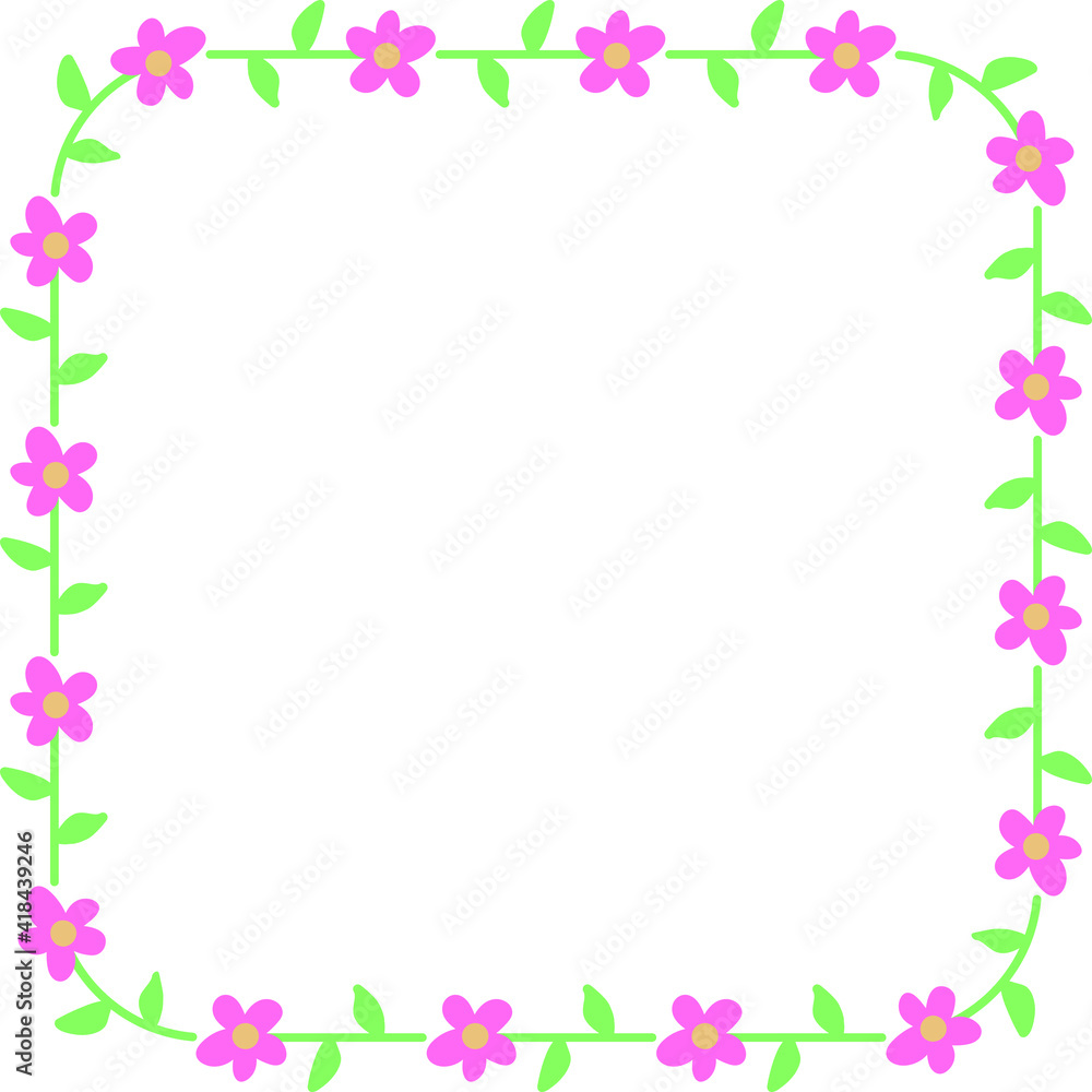 Pink floral decorative frame spring
