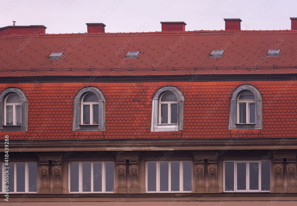 Facade of a building in Zagreb Croatia