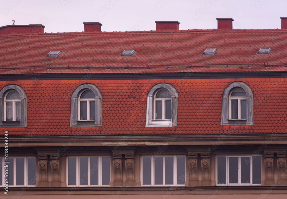 Facade of a building in Zagreb Croatia Facade of a building in Zagreb Croatia
