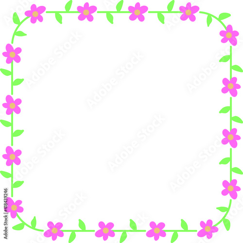 Pink floral decorative frame spring  © anna_60788