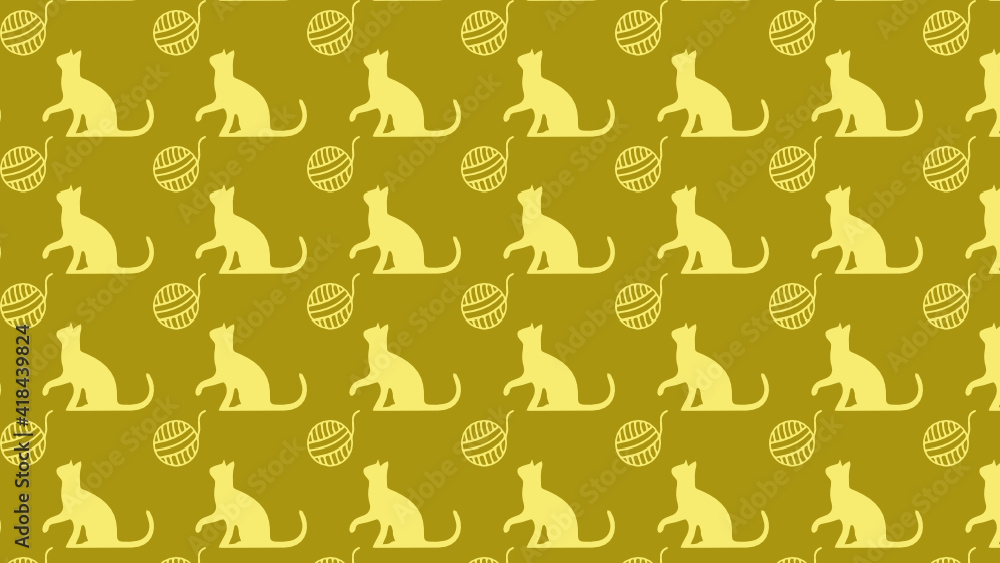 Cat and yarn pattern Cat and yarn pattern