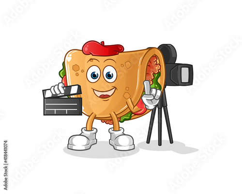 burrito director mascot. cartoon vector