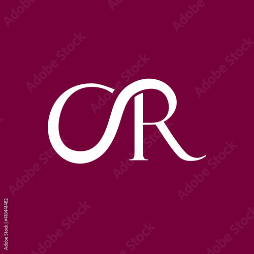 the letters CR OR. vector logo monogram alphabet minimalist design