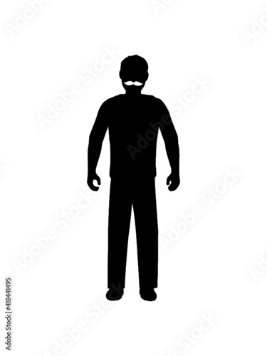 Schnurrbart Mann Silhouette 