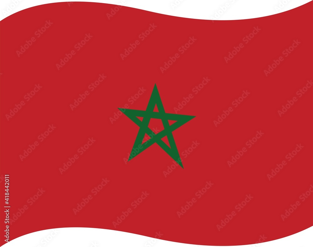 Vector emoticon illustration of the Moroccan flag Vector emoticon illustration of the Moroccan flag