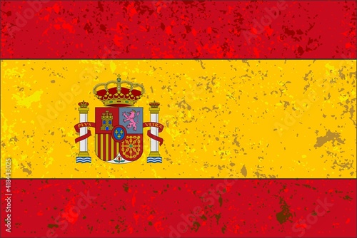 Spain Flag Rustic Grunge Vector Illustration Background