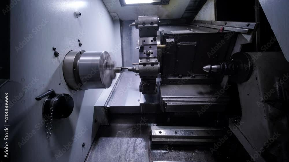 Metal lathe close-up. Lathe, metal processing, Metal lathe close-up. Lathe, metal processing,