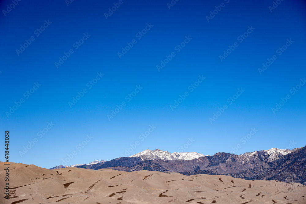 snowy mountains in the desert