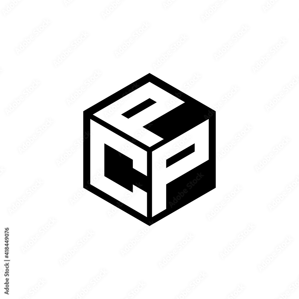CPP letter logo design with white background in illustrator, cube logo ...