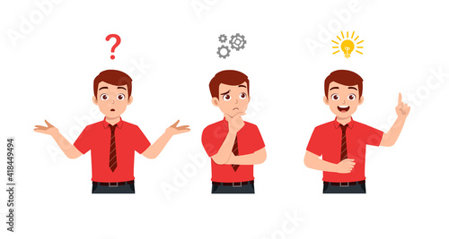 good looking man thinking and search for idea process