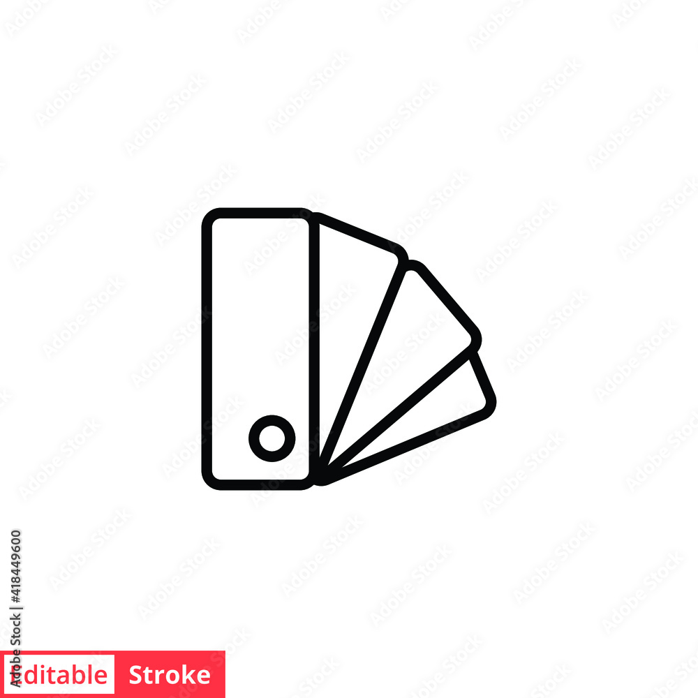 Pantone line icon. Simple outline style for web, mobile, ui design. Book, multicolor, art, designer, drawing, palette concept. Vector illustration isolated on white background. Editable stroke EPS 10. Pantone line icon. Simple outline style for web, mobile, ui design. Book, multicolor, art, designer, drawing, palette concept. Vector illustration isolated on white background. Editable stroke EPS 10.
