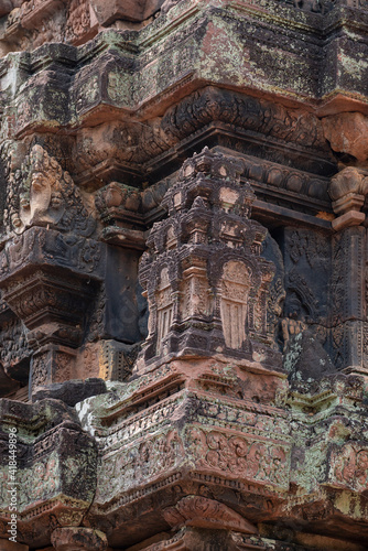 Banteay Srei Temple is an ancient temple in archaeological site in Cambodia.