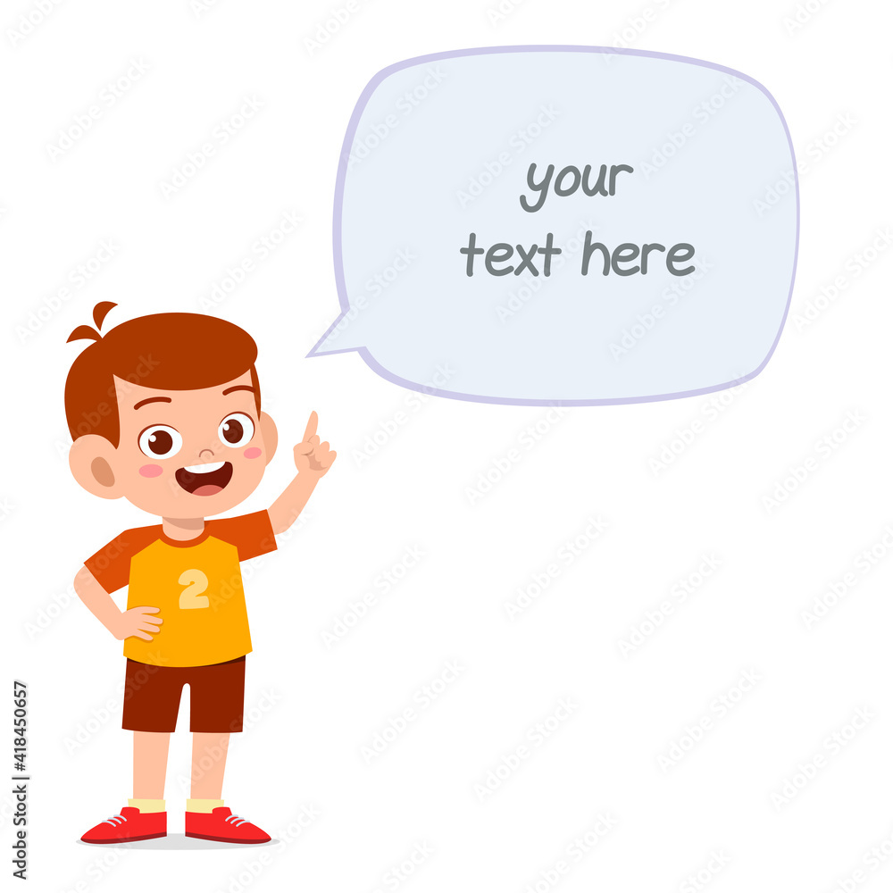cute smart little boy speak with balloon chat cute smart little boy speak with balloon chat