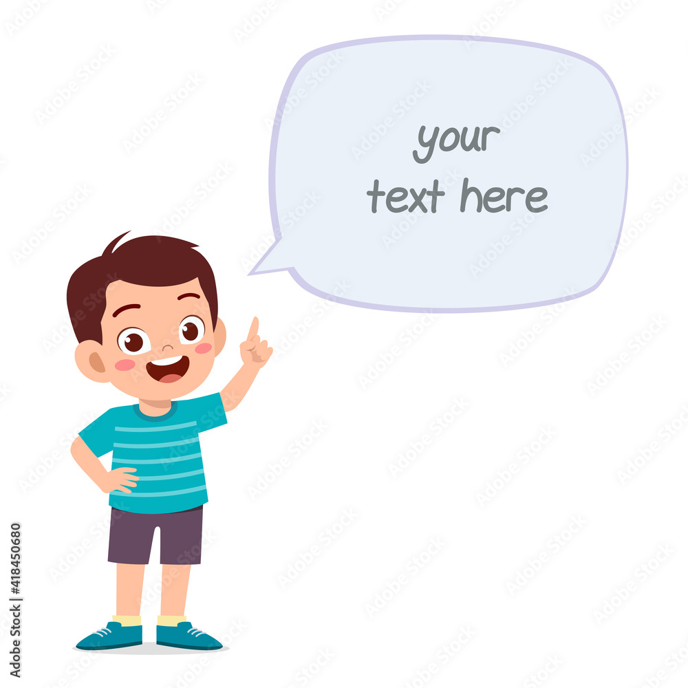 cute smart little boy speak with balloon chat cute smart little boy speak with balloon chat