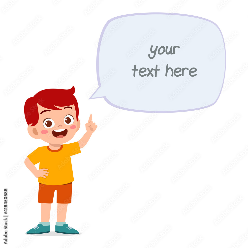 cute smart little boy speak with balloon chat cute smart little boy speak with balloon chat