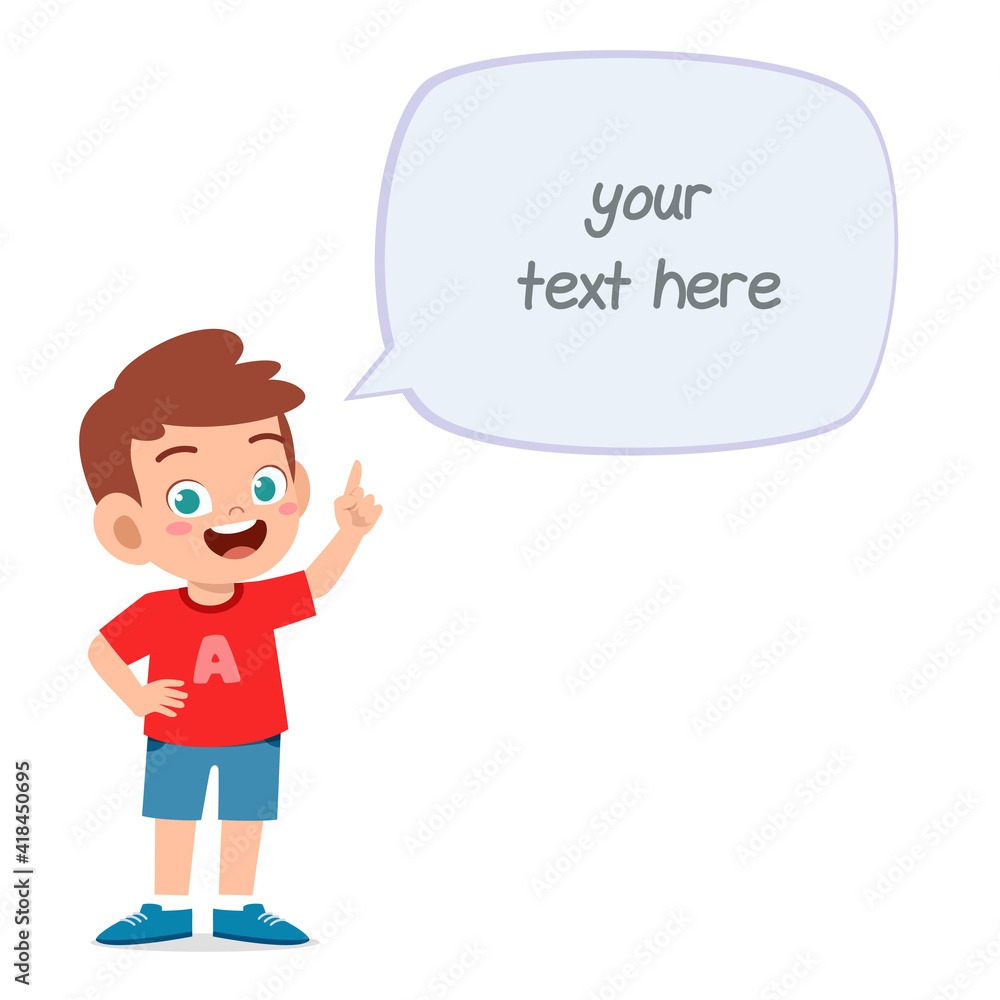 cute smart little boy speak with balloon chat cute smart little boy speak with balloon chat