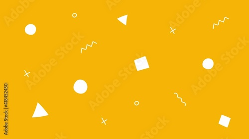 幾何学図形のループアニメーション　シンプル　手描き　イラスト　背景　ポップ　かわいい