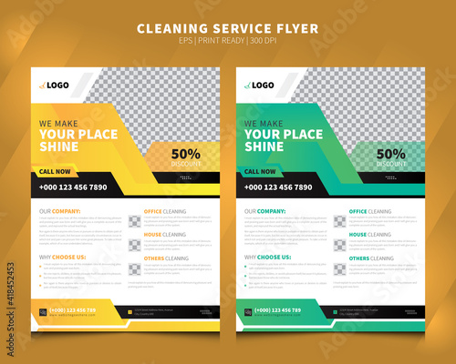 Cleaning service flyer template. Cleaning Service, Housework, housekeeping, Maid service, Office and house cleaning Flyer poster leaflet. Print Ready Flyer Design