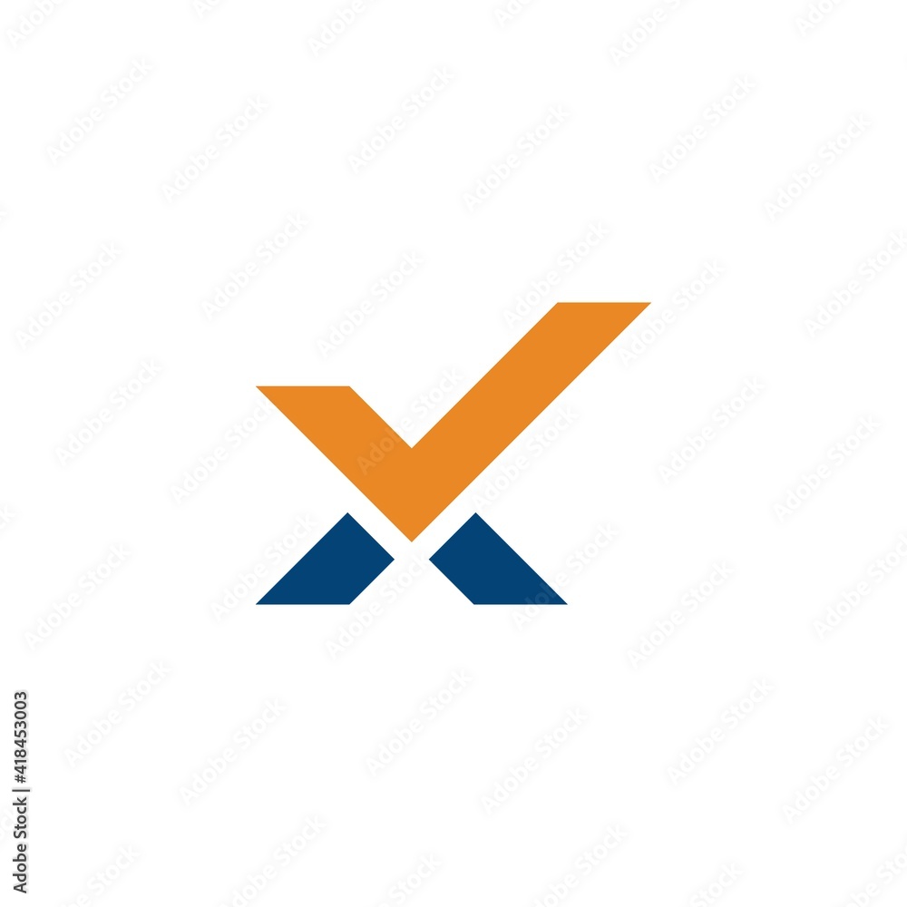 Letter X check mark logo icon design template elements Letter X check mark logo icon design template elements