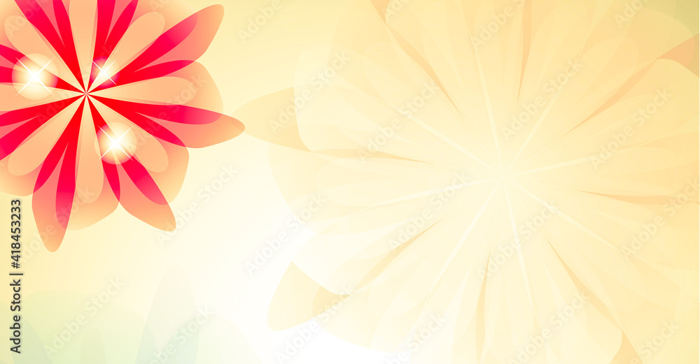 Abstract color illustration with flowers.