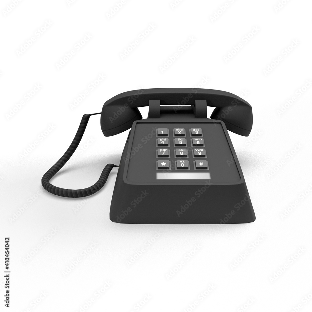 old black telephone on white background old black telephone on white background