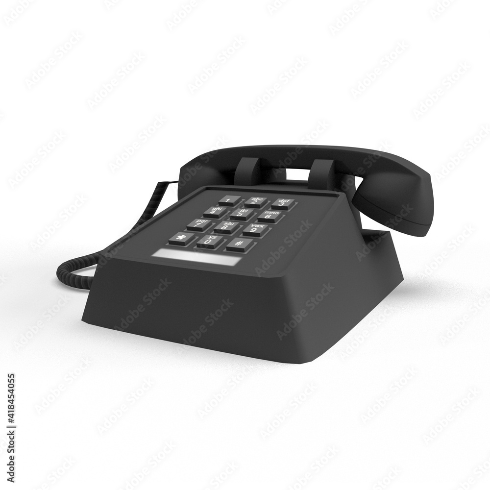 old black telephone on white background old black telephone on white background