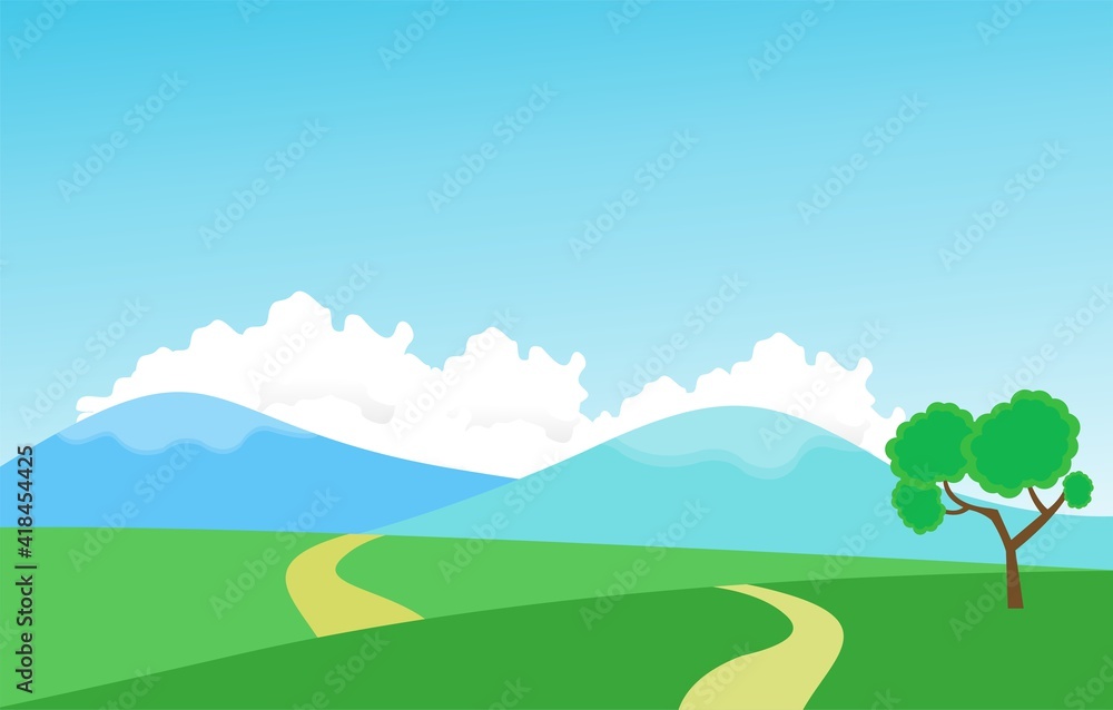 Fototapeta premium landscape with mountains and blue sky