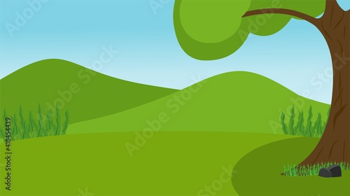 landscape with trees and mountains