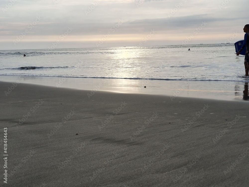 walking on the beach