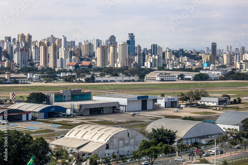 Skyline and aerial view of Campo de Marte Airport, in the north of Sao Paulo city. © AlfRibeiro