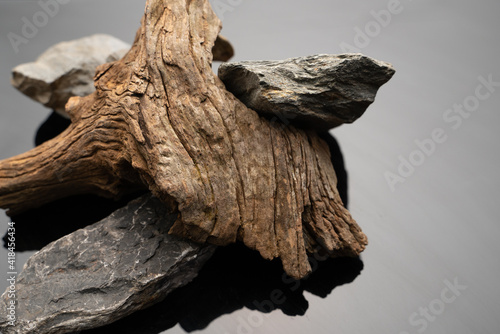 Natural frodo stones and driftwood with beautiful shape and textures for gardening layout or aquatic plants tank layout