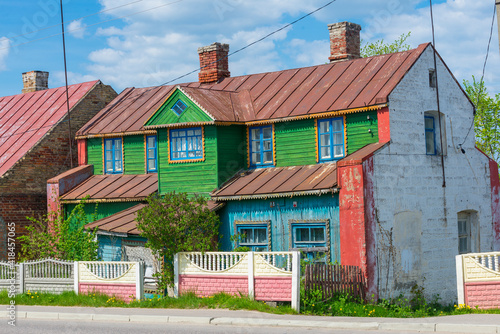 Fototapeta Naklejka Na Ścianę i Meble -  An old house in Glubokoe town of Belarus