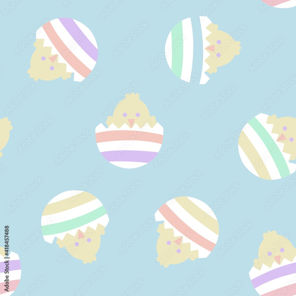 Rainbow Pastel Easter Egg Seamless Pattern Background