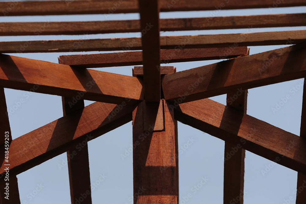 
Wooden house structure