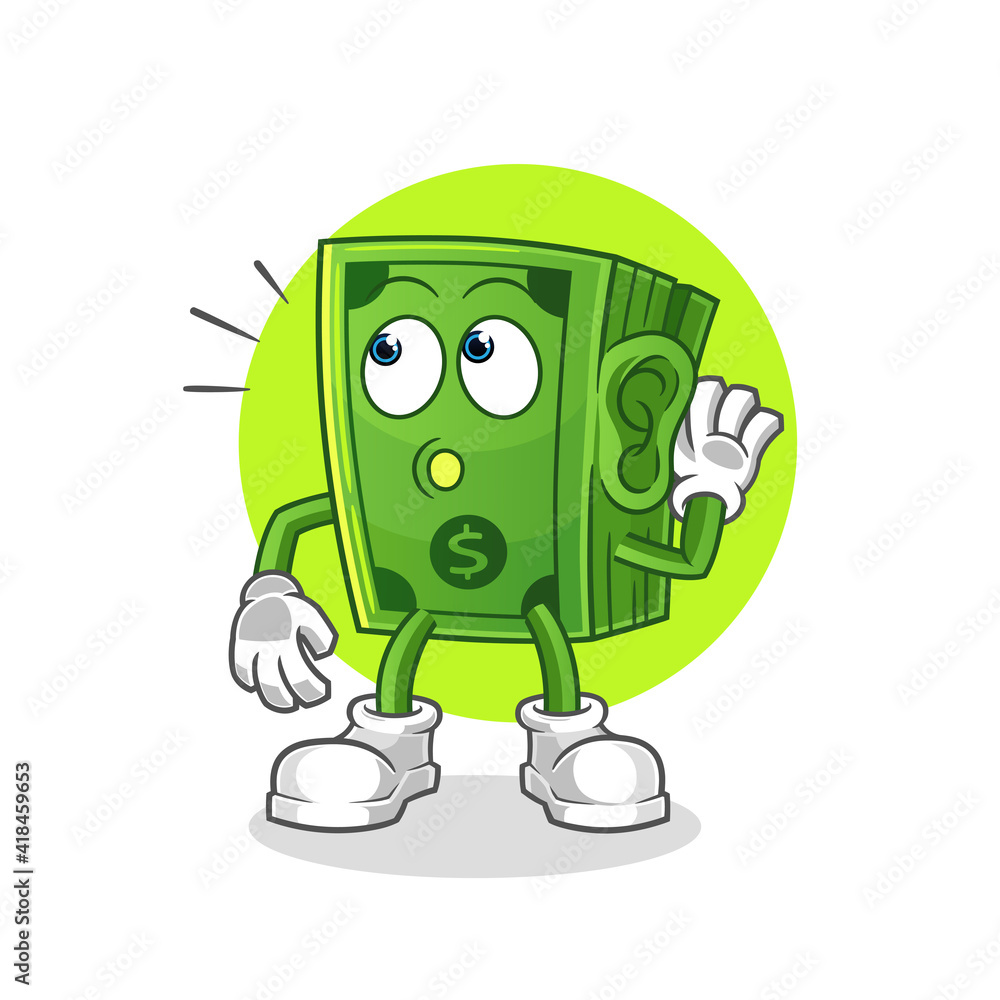 Obraz premium money eavesdropping vector. cartoon character